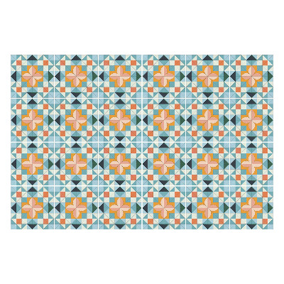 Autocolante gresie si faianta Flori geometrice într-o plasă