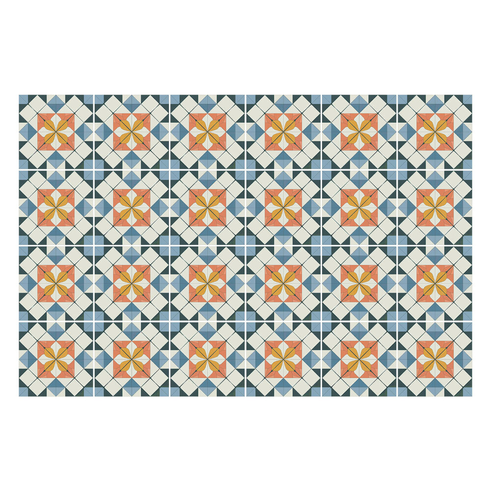 Autocolante gresie Motive florale într-o plasă