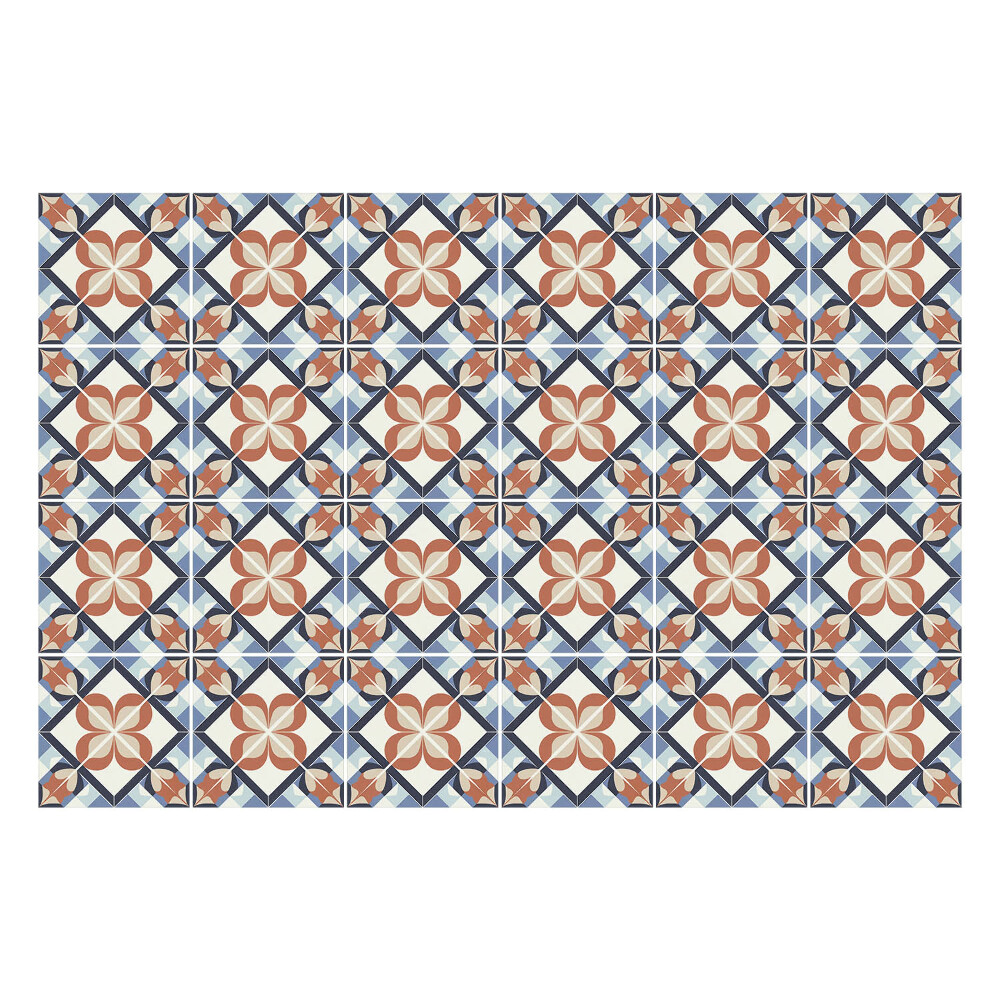 Autocolante pentru gresie Motive florale în romburi