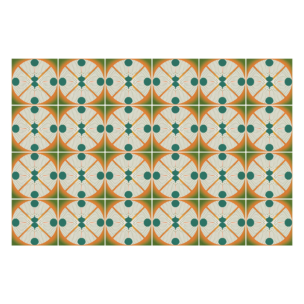 Autocolante gresie si faianta Cercuri cu raze