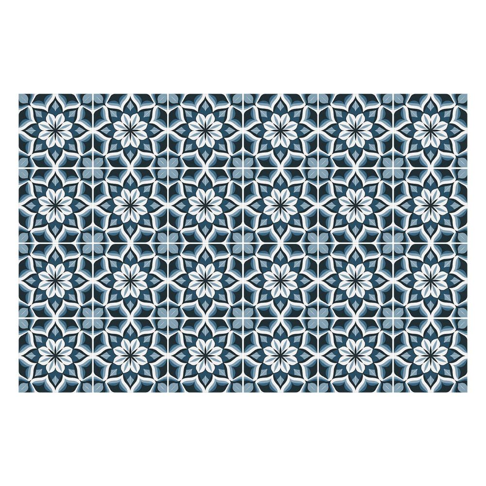 Autocolante pentru gresie Motiv floral într-o plasă