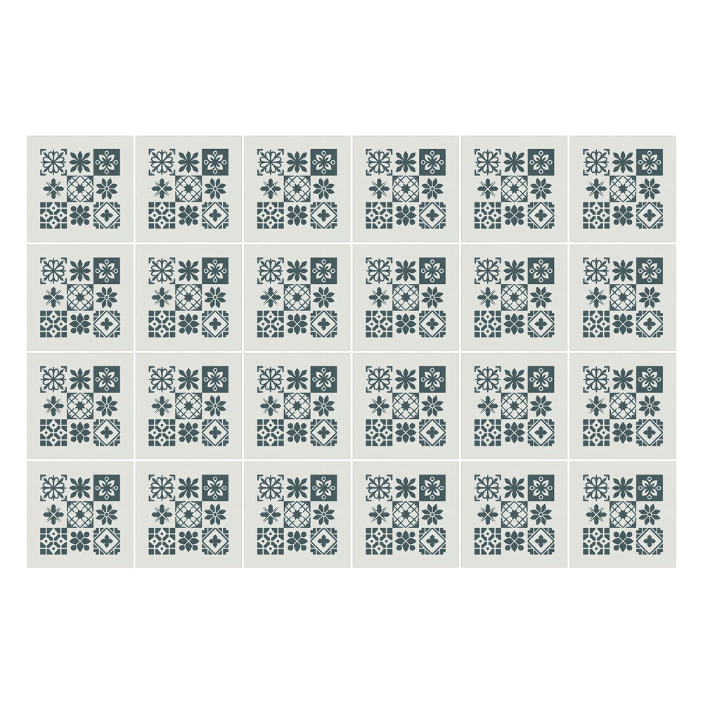 Autocolante pentru gresie Flori și forme geometrice