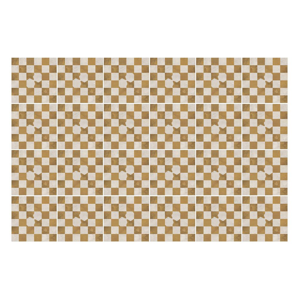 Autocolante gresie Tablă de șah cu motiv floral