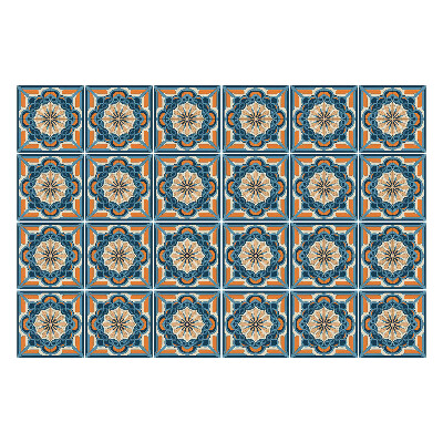 Autocolante pentru gresie Motive florale într-o plasă