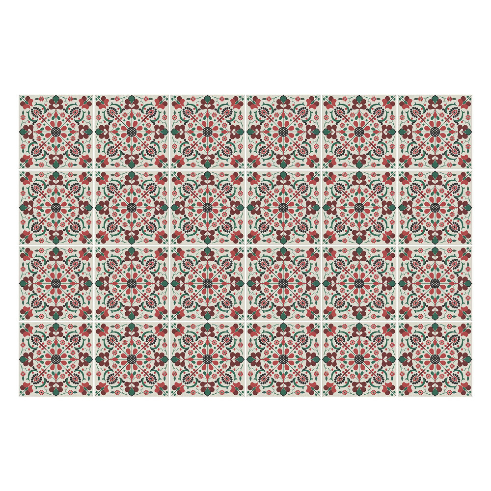 Autocolante pentru gresie Motiv floral cu frunze