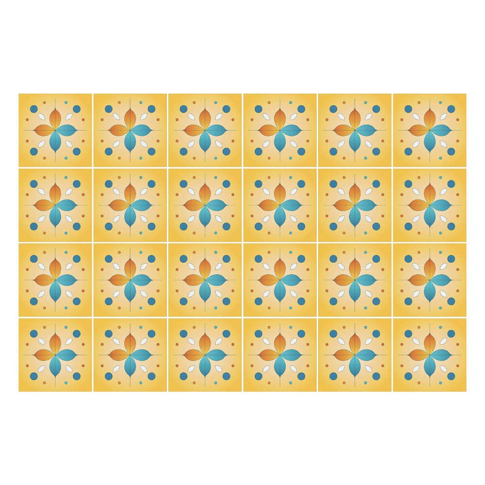 Autocolante gresie si faianta Motive florale într-o plasă