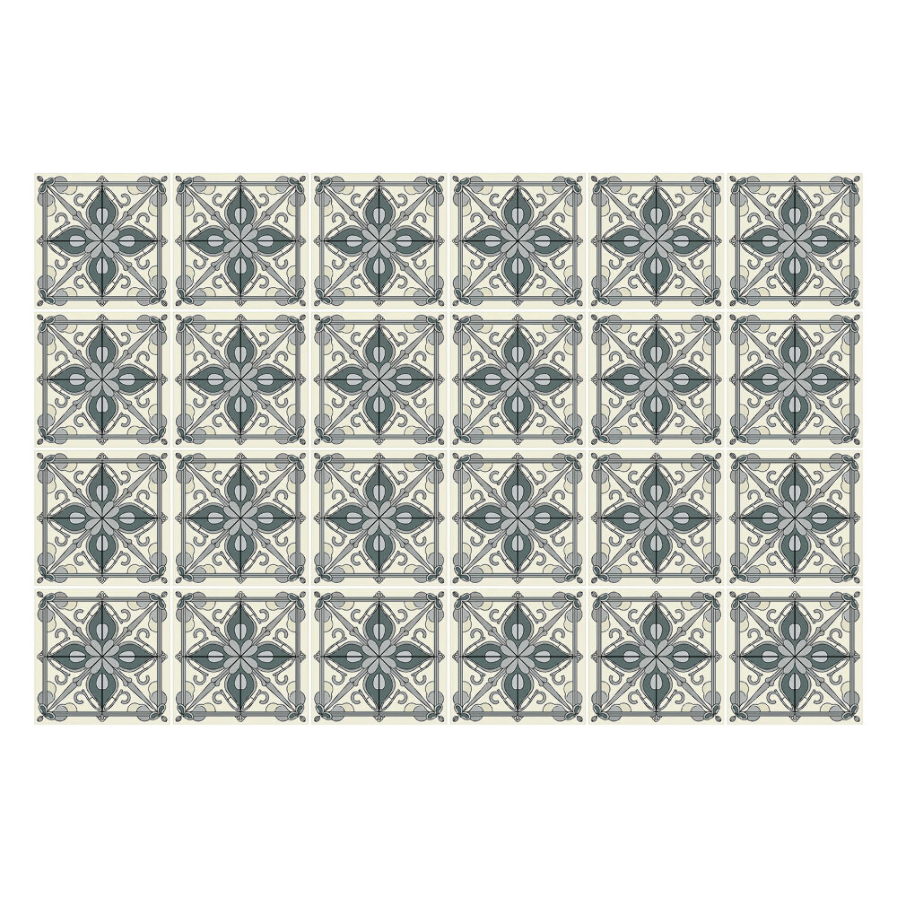 Autocolante gresie Ornamente florale într-o plasă