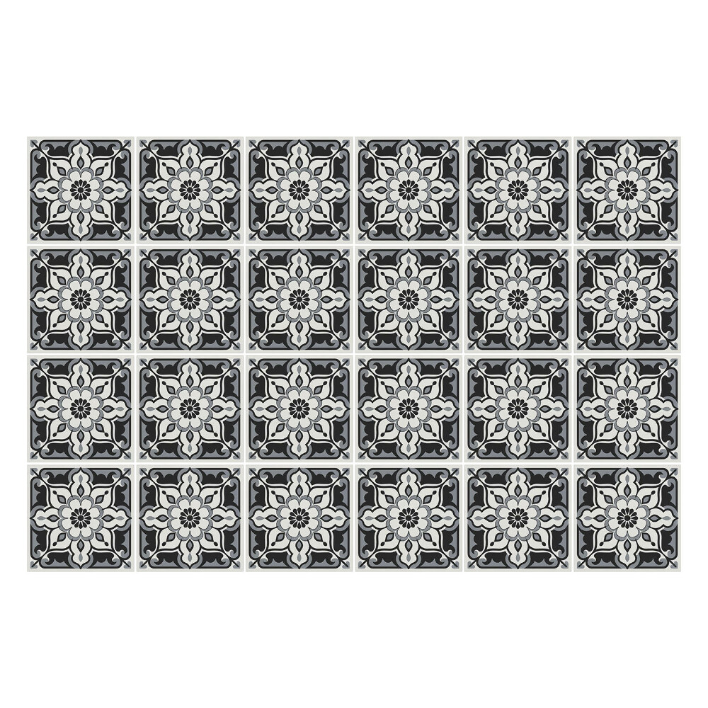 Autocolante gresie si faianta Motiv floral într-o plasă