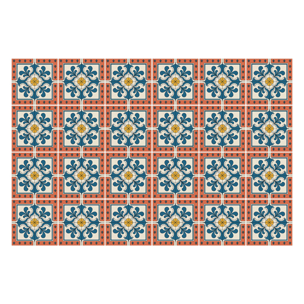 Autocolante gresie Motive florale în pătrate