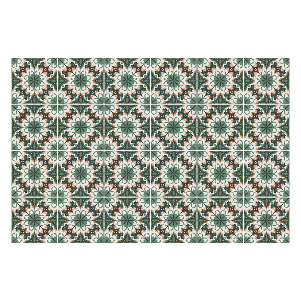 Autocolante gresie si faianta Motive florale în simetrie