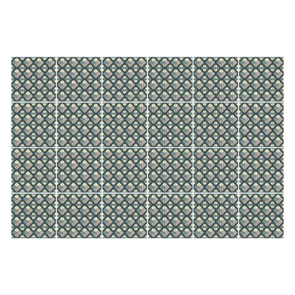 Autocolante gresie si faianta Romburi și frunze geometrice