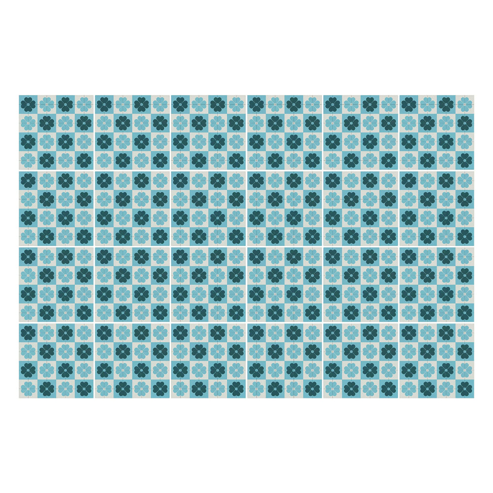 Autocolante pentru gresie Mozaic de flori mici