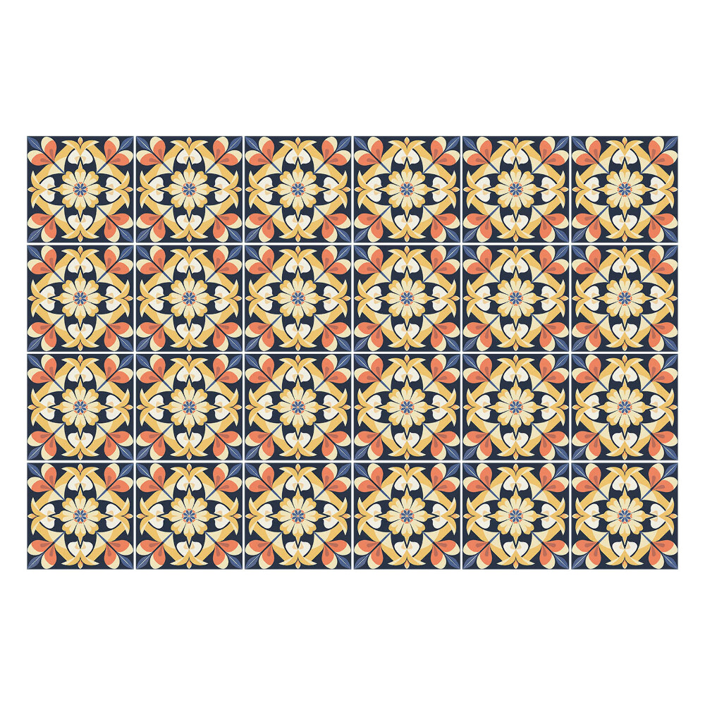 Autocolante gresie Motive florale într-o plasă