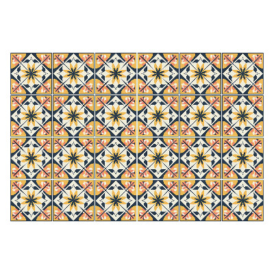 Autocolante gresie si faianta Simetrii florale în aranjament