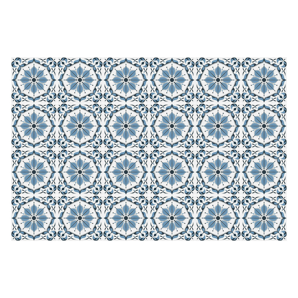 Autocolante pentru gresie Model de țiglă albastră