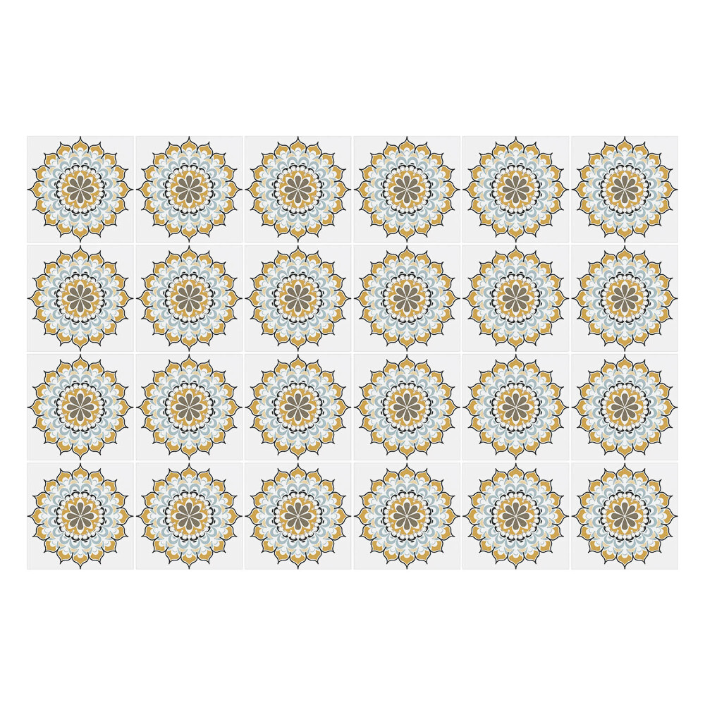 Autocolante gresie si faianta Mandale florale într-un aranjament