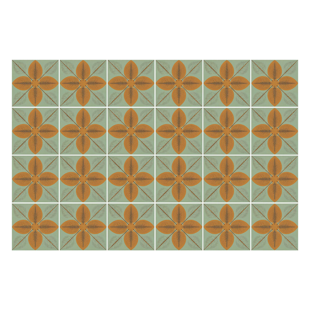 Autocolante gresie si faianta Motive florale într-o plasă