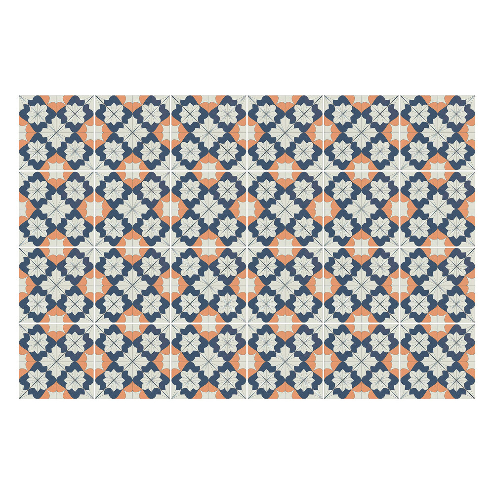 Autocolante gresie si faianta Motive florale într-o plasă