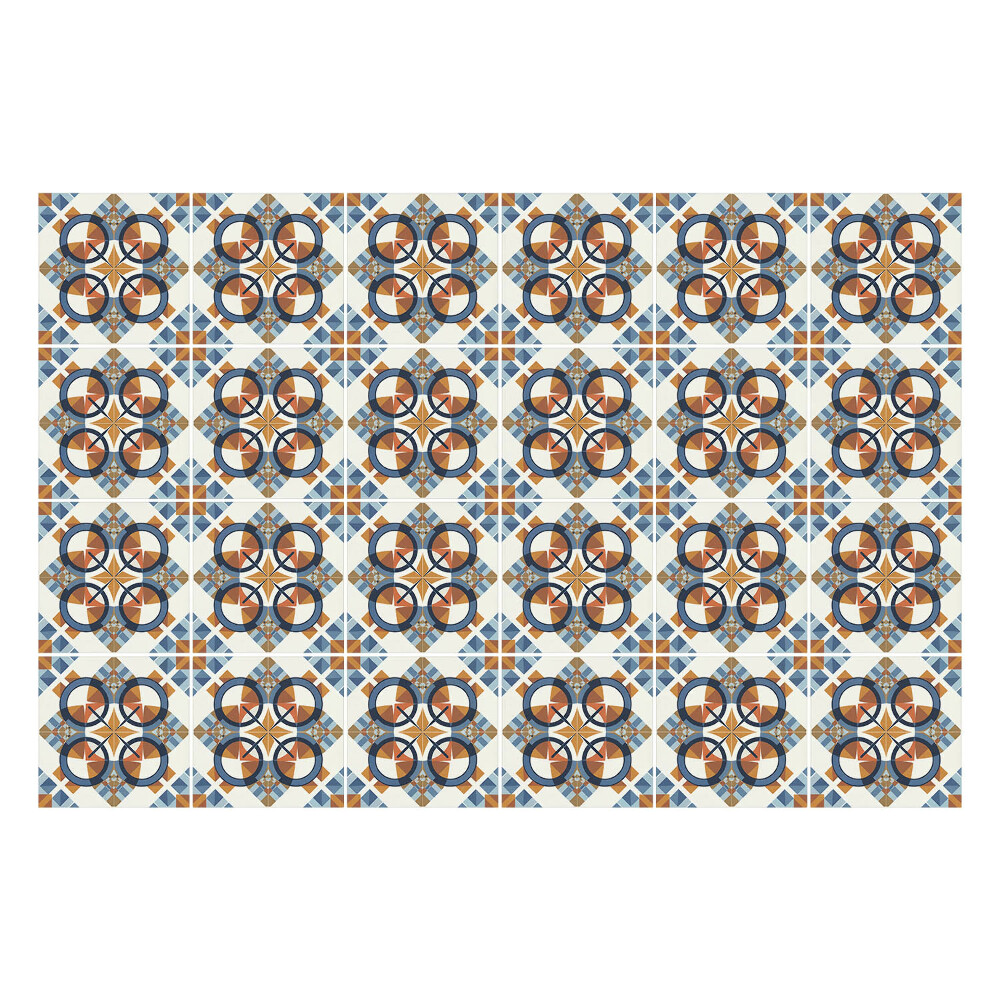 Autocolante pentru gresie Cercuri și stele geometrice