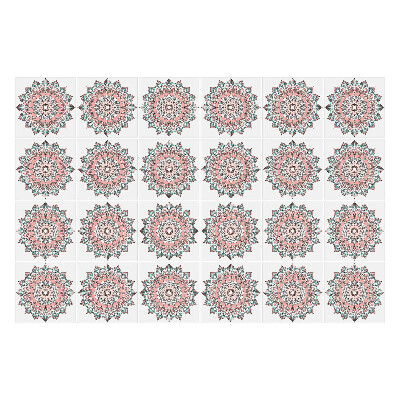 Autocolante gresie Mandale decorate în culori vii