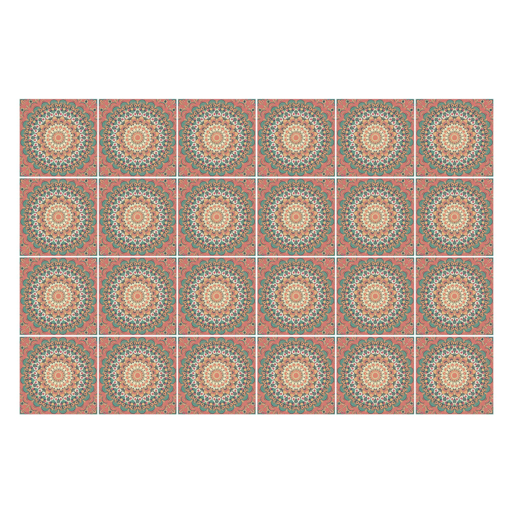 Autocolante pentru gresie Mandale într-un aranjament regulat