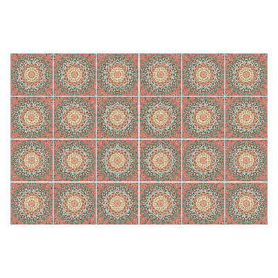 Autocolante pentru gresie Mandale într-un aranjament regulat