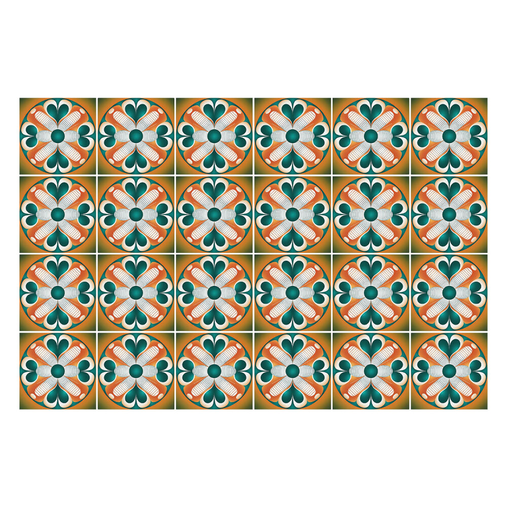 Autocolante gresie si faianta Model colorat de țiglă