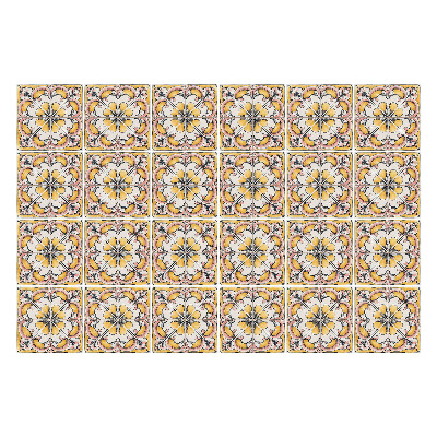 Autocolante pentru gresie Ornamente florale într-o plasă