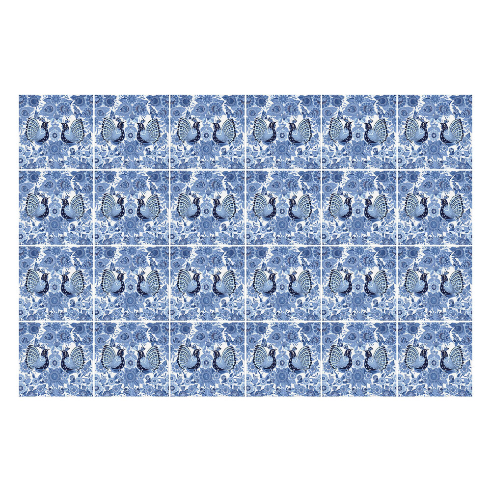 Autocolante pentru gresie Motive florale cu fluturi