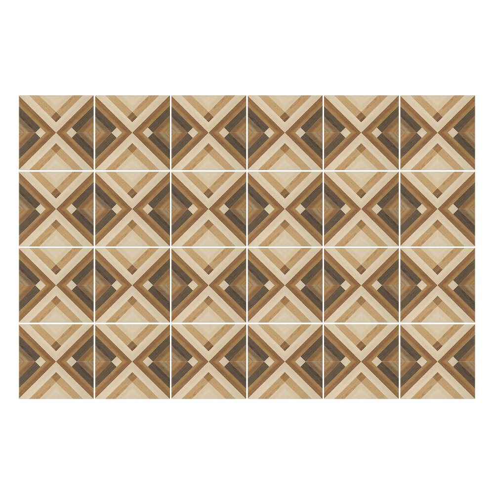 Autocolante pentru gresie Romburi din lemn într-un aranjament