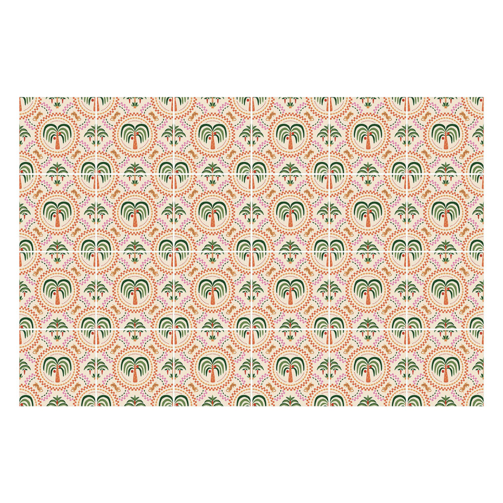 Autocolante gresie si faianta Motiv exotic de palmier