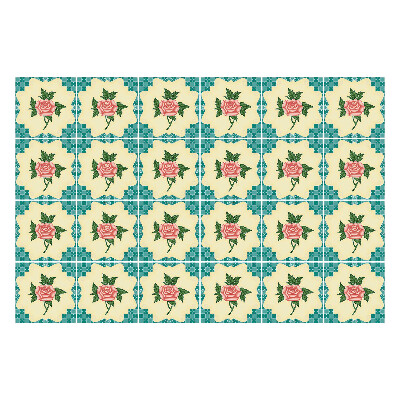 Autocolante gresie si faianta Flori retro vintage