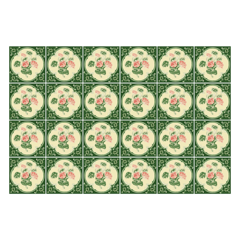 Autocolante gresie Ornamente florale în cercuri