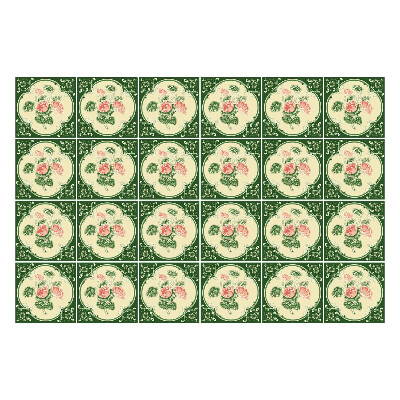 Autocolante gresie Ornamente florale în cercuri