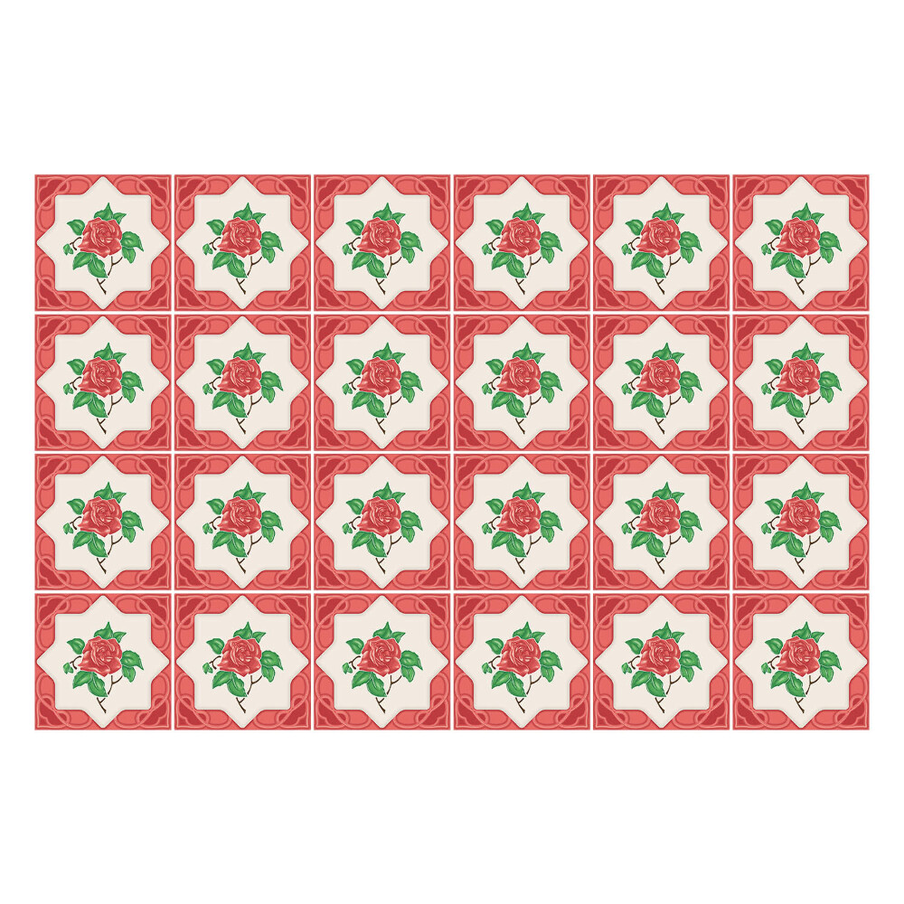 Autocolante pentru gresie Motive florale cu trandafiri