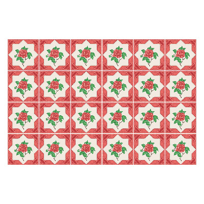 Autocolante pentru gresie Motive florale cu trandafiri