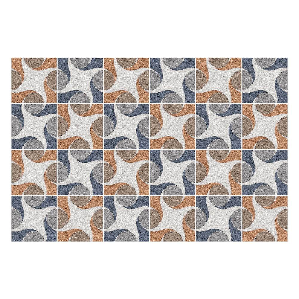 Autocolante pentru gresie Forme geometrice în machetă