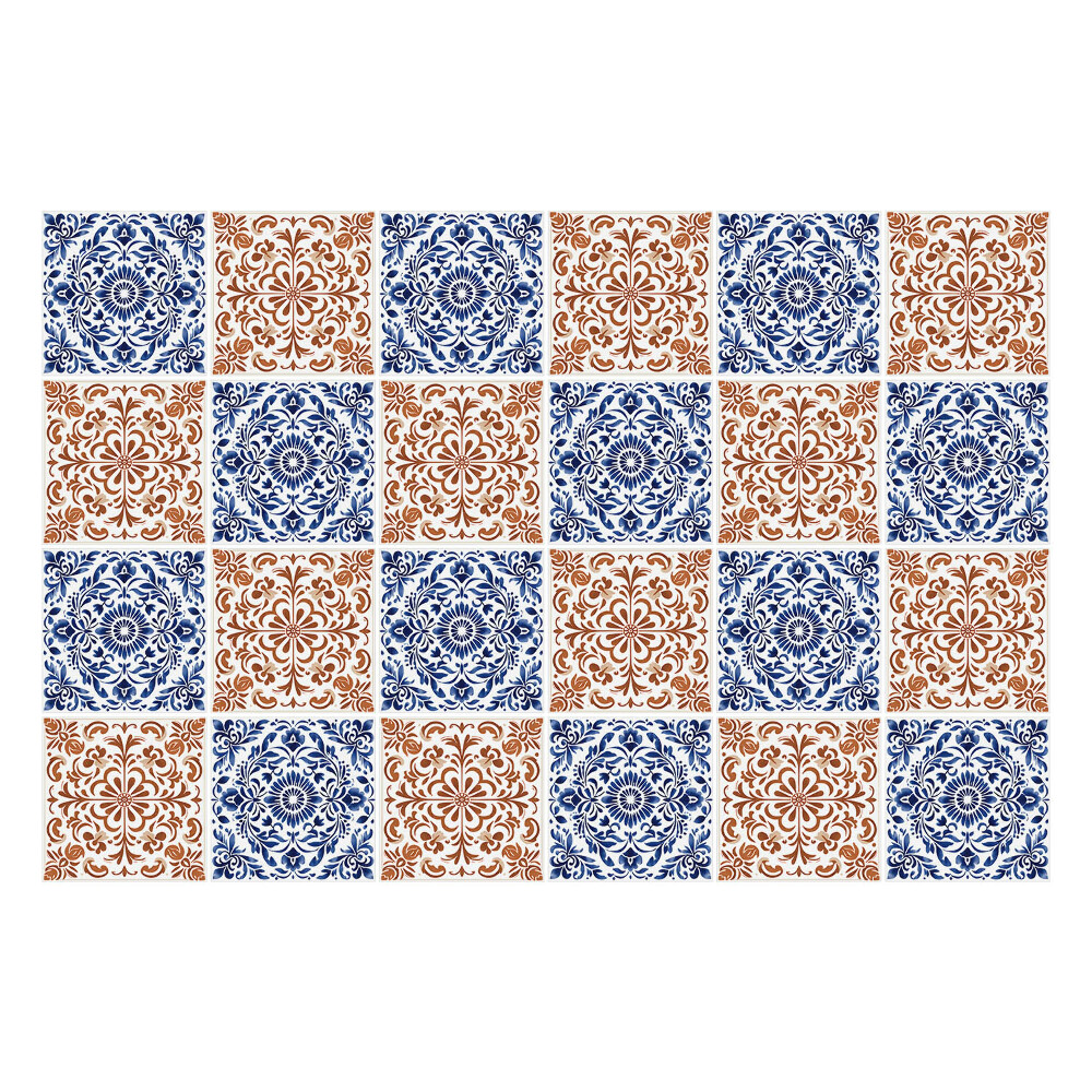 Autocolante gresie Ornamente florale într-o plasă