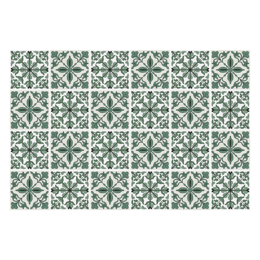 Autocolante pentru gresie Ornamente florale într-o plasă