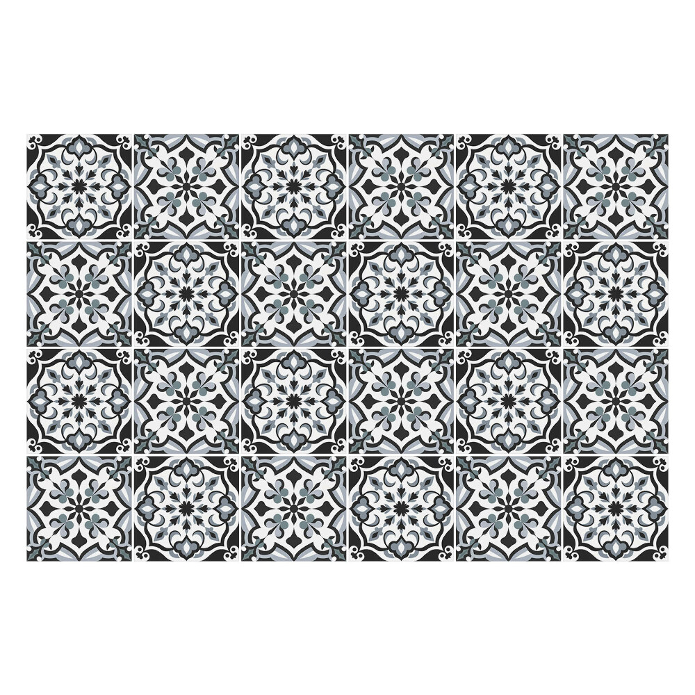 Autocolante gresie Ornamente florale în cercuri