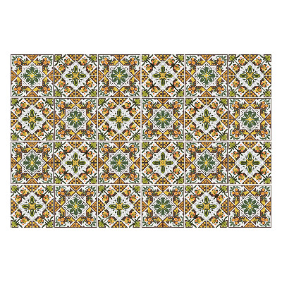 Autocolante pentru gresie Ornamente florale în pătrate