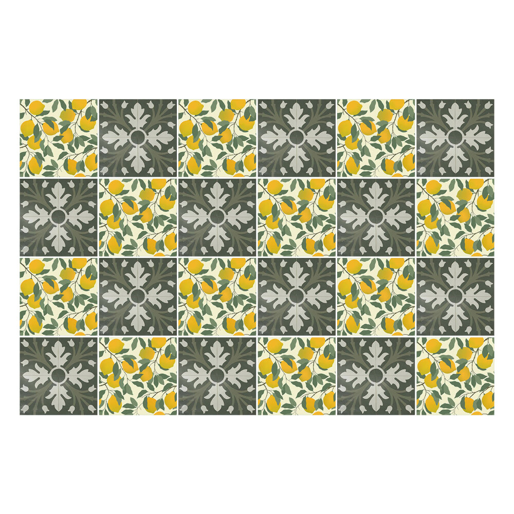 Autocolante gresie Motive cu frunze și citrice