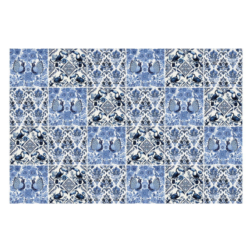 Autocolante gresie Motiv de flori și păsări