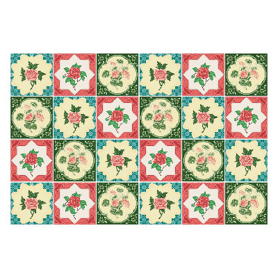 Autocolante gresie si faianta Motive florale cu trandafiri