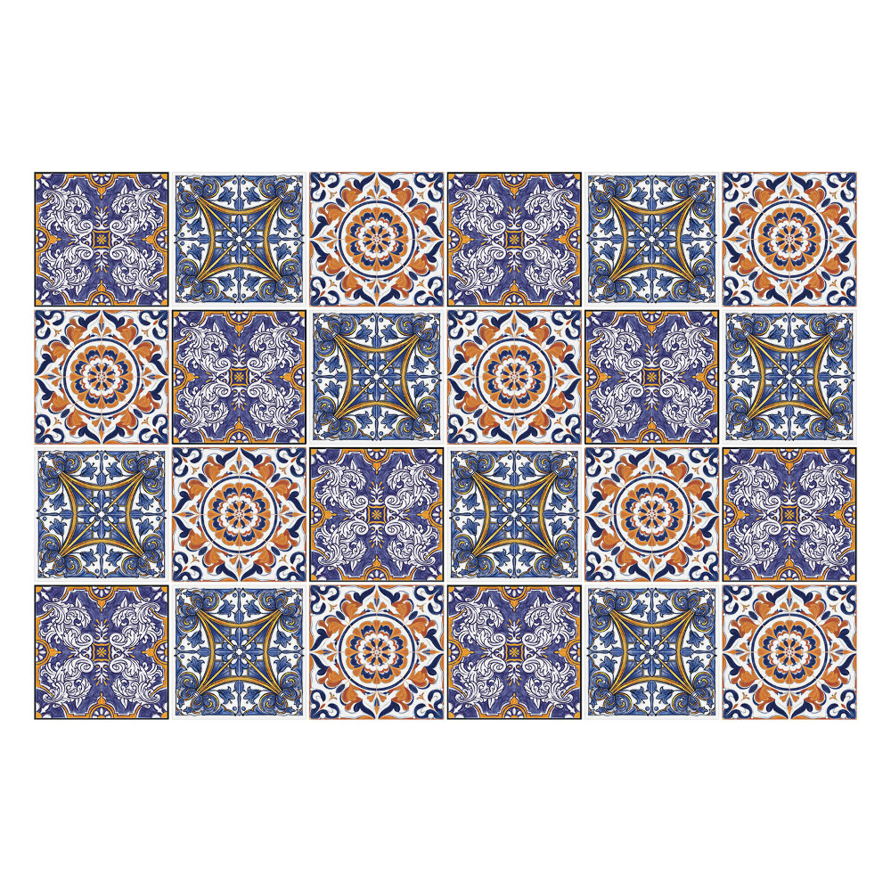 Autocolante pentru gresie Motive florale și geometrice