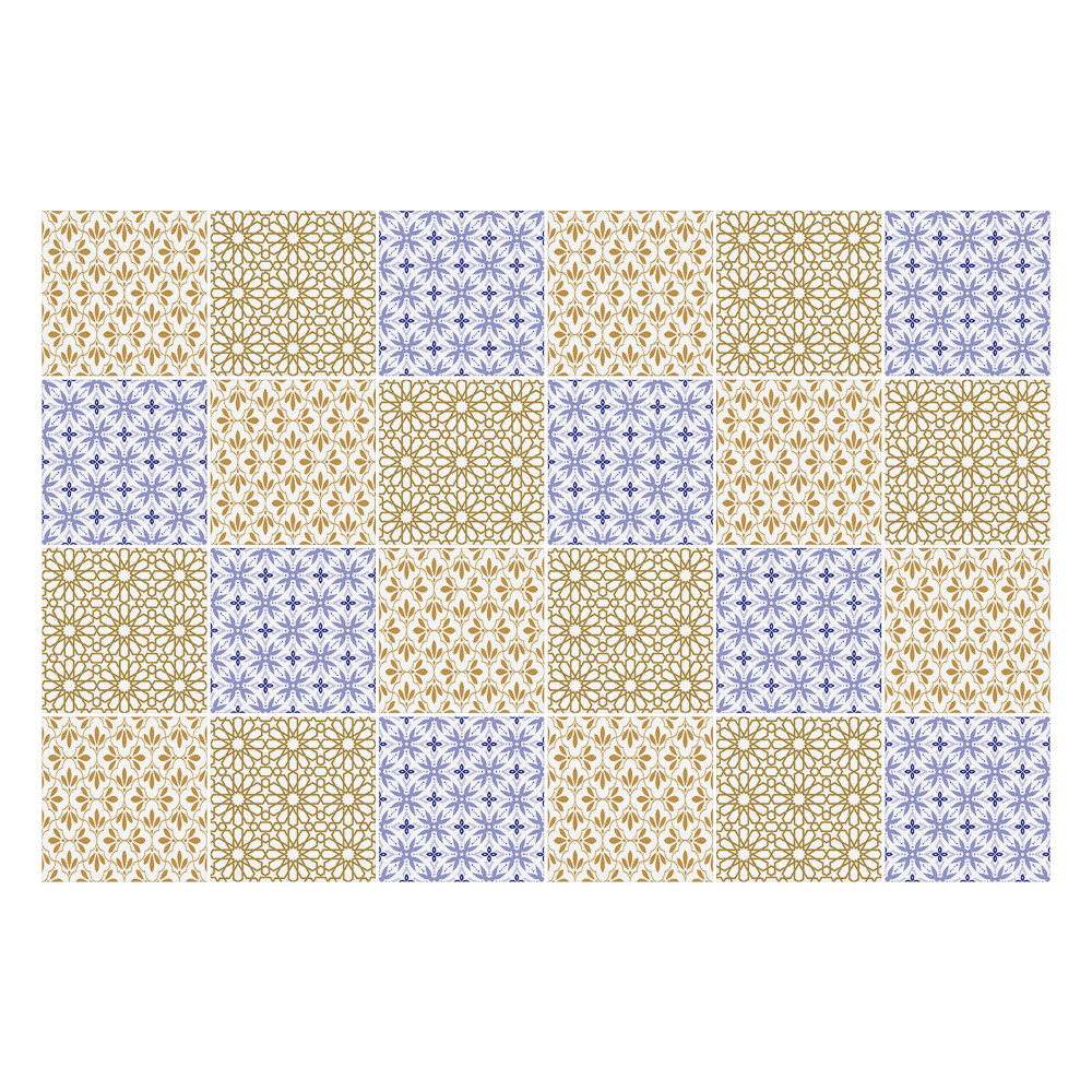 Autocolante pentru gresie Ornamente florale mici