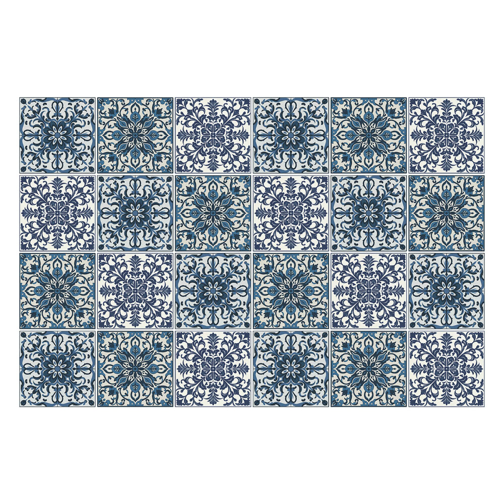 Autocolante pentru gresie Ornamente florale într-o plasă