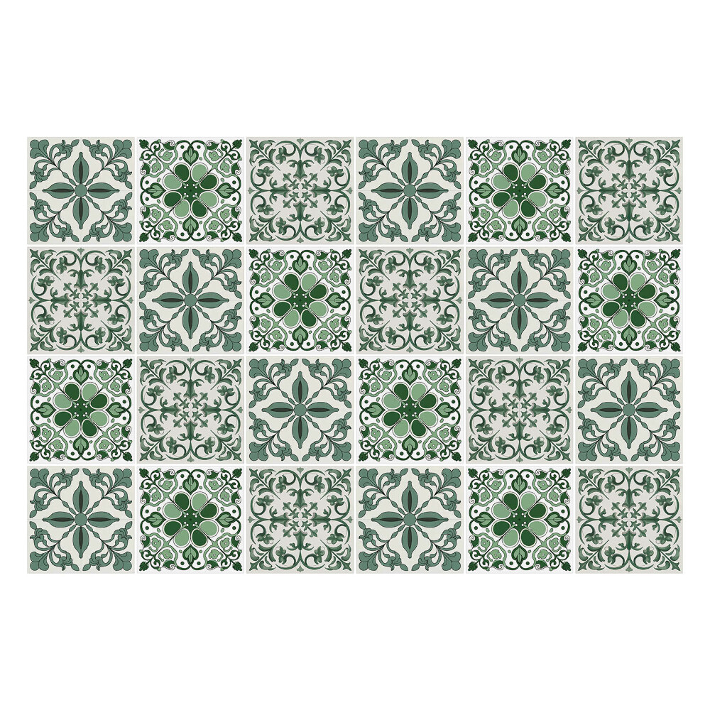 Autocolante pentru gresie Plăci verzi cu model