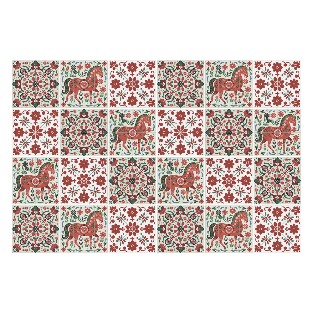 Autocolante gresie si faianta Folclorul Cailor și Florilor