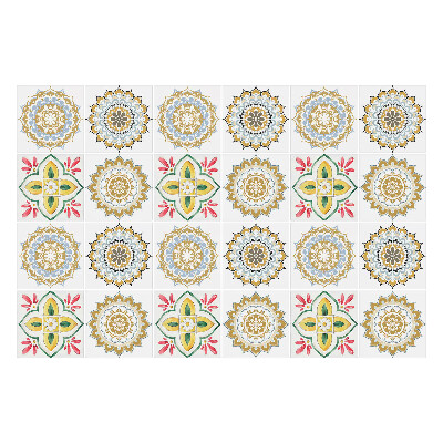 Autocolante pentru gresie Mandale și ornamente florale